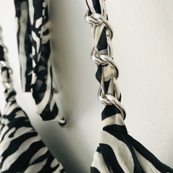 100% Silk Zebra Print A-Line Evening Dress - Picture 4 of 12